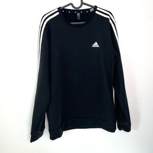 Woman’s Adidas Black‎ Crewneck Sweatshirt Medium Pullover Classic 3 stripes